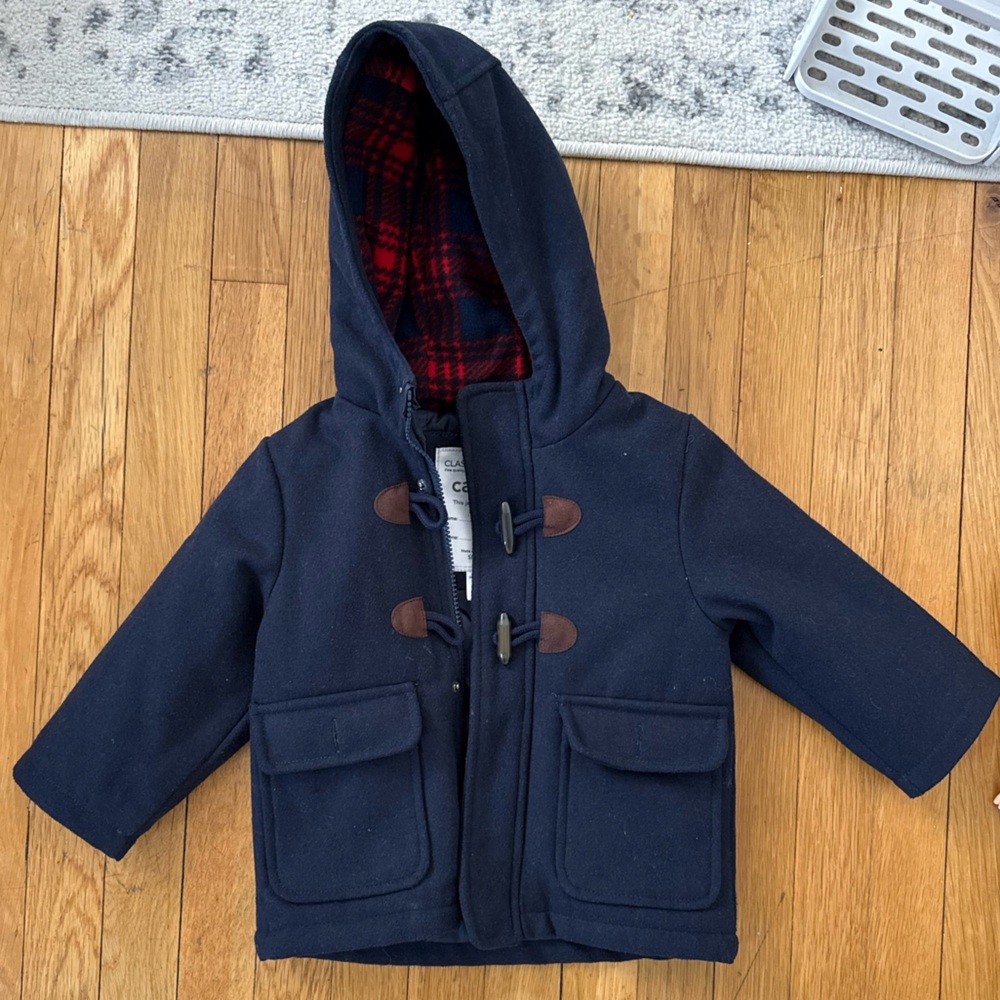 Navy Blue Baby / Toddler Peacoat with Hood